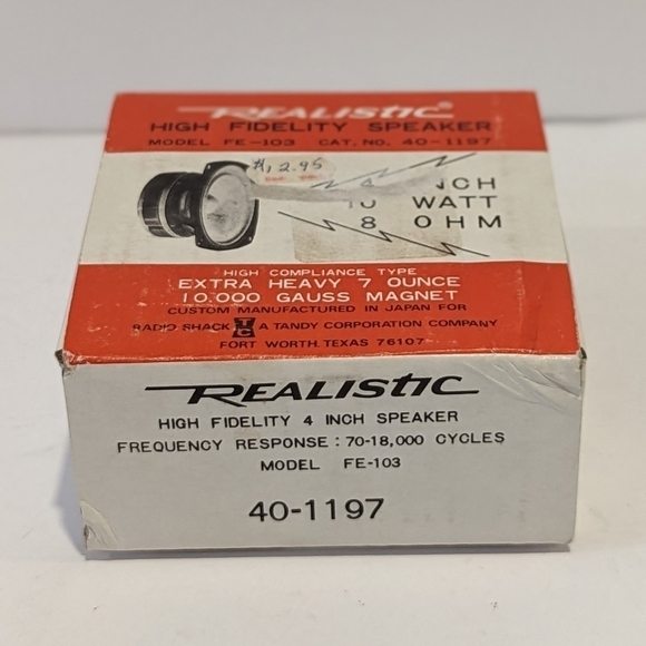Nos Vintage Radio Shack Realistic high fidelity speaker 4” FE-103 / 40-1… - Picture 2 of 13